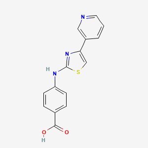 molecular formula C15H11N3O2S B10804536 4-(4-Pyridin-3-yl-thiazol-2-ylamino)-benzoic acid 