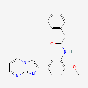 molecular formula C21H18N4O2 B10804542 N-(5-{imidazo[1,2-a]pyrimidin-2-yl}-2-methoxyphenyl)-2-phenylacetamide 