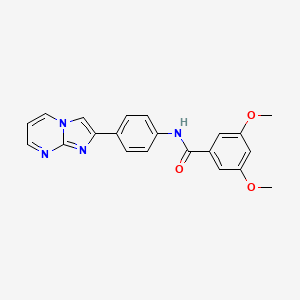 molecular formula C21H18N4O3 B10804545 N-(4-(imidazo[1,2-a]pyrimidin-2-yl)phenyl)-3,5-dimethoxybenzamide 