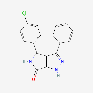 4-(4-chlorophenyl)-3-phenyl-4,5-dihydro-1H-pyrrolo[3,4-c]pyrazol-6-one