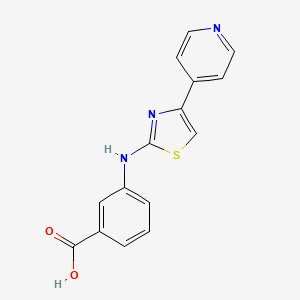 molecular formula C15H11N3O2S B10804549 3-[(4-pyridin-4-yl-1,3-thiazol-2-yl)amino]benzoic acid 