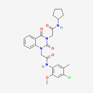 N-(4-chloro-2-methoxy-5-methylphenyl)-2-[3-[2-(cyclopentylamino)-2-oxoethyl]-2,4-dioxoquinazolin-1-yl]acetamide