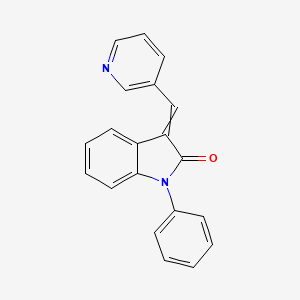 molecular formula C20H14N2O B10804593 1-Phenyl-3-(pyridin-3-ylmethylidene)indol-2-one 