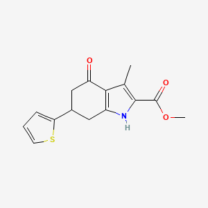 molecular formula C15H15NO3S B10804611 methyl 3-methyl-4-oxo-6-(thiophen-2-yl)-4,5,6,7-tetrahydro-1H-indole-2-carboxylate 