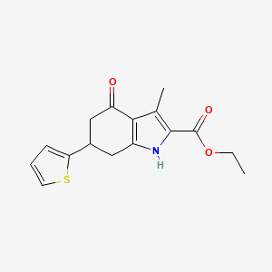 ethyl 3-methyl-4-oxo-6-(thiophen-2-yl)-4,5,6,7-tetrahydro-1H-indole-2-carboxylate