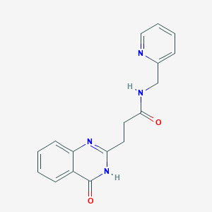 molecular formula C17H16N4O2 B10804621 3-(4-Oxo-3,4-dihydroquinazolin-2-yl)-N-(pyridin-2-ylmethyl)propanamide 