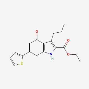 ethyl 4-oxo-3-propyl-6-(thiophen-2-yl)-4,5,6,7-tetrahydro-1H-indole-2-carboxylate