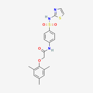 molecular formula C20H21N3O4S2 B10804636 N-[4-(1,3-thiazol-2-ylsulfamoyl)phenyl]-2-(2,4,6-trimethylphenoxy)acetamide 