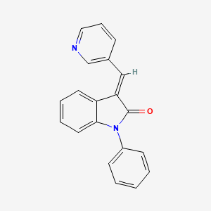 (3E)-1-phenyl-3-(pyridin-3-ylmethylidene)-1,3-dihydro-2H-indol-2-one