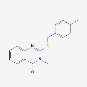 molecular formula C17H16N2OS B10804649 3-Methyl-2-((4-methylbenzyl)thio)quinazolin-4(3H)-one 