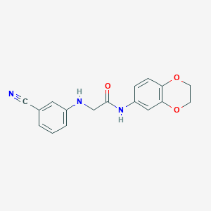 molecular formula C17H15N3O3 B10804713 2-(3-cyanoanilino)-N-(2,3-dihydro-1,4-benzodioxin-6-yl)acetamide 