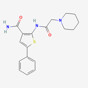 5-Phenyl-2-[(piperidin-1-ylacetyl)amino]thiophene-3-carboxamide