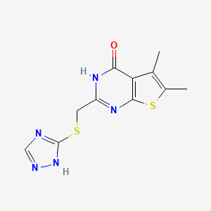 5,6-dimethyl-2-(1H-1,2,4-triazol-5-ylsulfanylmethyl)-3H-thieno[2,3-d]pyrimidin-4-one