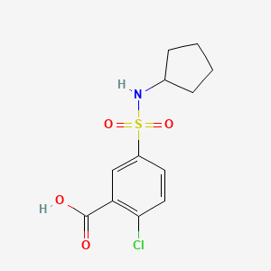 molecular formula C12H14ClNO4S B10804866 2-Chloro-5-(cyclopentylsulfamoyl)benzoic acid 