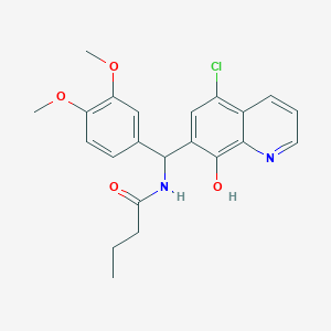 N-[(5-chloro-8-hydroxy-7-quinolyl)-(3,4-dimethoxyphenyl)methyl]butanamide