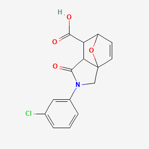 molecular formula C15H12ClNO4 B10804905 2-(3-Chlorophenyl)-1-oxo-1,2,3,6,7,7a-hexahydro-3a,6-epoxyisoindole-7-carboxylic acid 