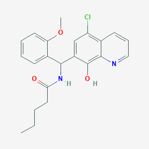 N-[(5-chloro-8-hydroxyquinolin-7-yl)(2-methoxyphenyl)methyl]pentanamide