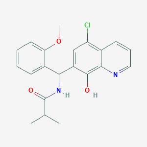 N-[(5-chloro-8-hydroxy-7-quinolyl)-(2-methoxyphenyl)methyl]-2-methyl-propanamide