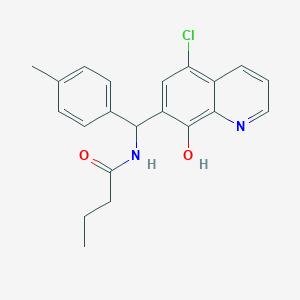 molecular formula C21H21ClN2O2 B10804937 N-[(5-chloro-8-hydroxy-7-quinolyl)-(p-tolyl)methyl]butanamide 