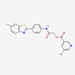 [2-[4-(6-Methyl-1,3-benzothiazol-2-yl)anilino]-2-oxoethyl] 5-bromopyridine-3-carboxylate