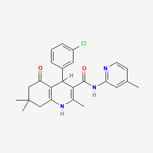 4-(3-chlorophenyl)-2,7,7-trimethyl-N-(4-methylpyridin-2-yl)-5-oxo-1,4,5,6,7,8-hexahydroquinoline-3-carboxamide