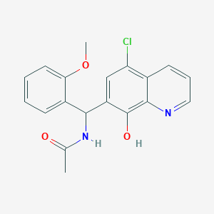 molecular formula C19H17ClN2O3 B10804983 N-[(5-Chloro-8-hydroxy-quinolin-7-yl)-(2-methoxy-phenyl)-methyl]-acetamide 