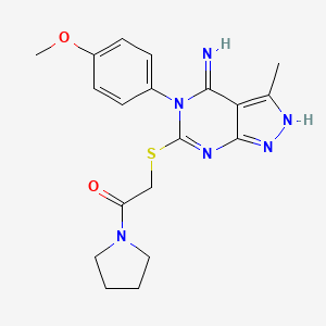 2-[[4-imino-5-(4-methoxyphenyl)-3-methyl-2H-pyrazolo[3,4-d]pyrimidin-6-yl]sulfanyl]-1-pyrrolidin-1-ylethanone