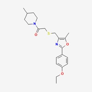 molecular formula C21H28N2O3S B10805019 2-({[2-(4-Ethoxyphenyl)-5-methyl-1,3-oxazol-4-YL]methyl}sulfanyl)-1-(4-methylpiperidin-1-YL)ethan-1-one 