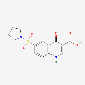 molecular formula C14H14N2O5S B10805035 4-Oxo-6-(pyrrolidin-1-ylsulfonyl)-1,4-dihydroquinoline-3-carboxylic acid 