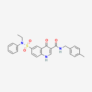 6-[Ethyl(phenyl)sulfamoyl]-N-[(4-methylphenyl)methyl]-4-oxo-1,4-dihydroquinoline-3-carboxamide