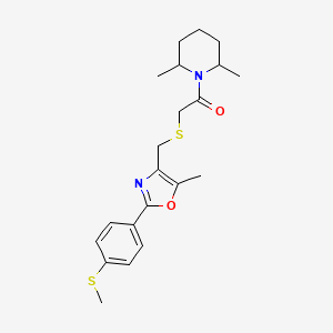 molecular formula C21H28N2O2S2 B10805043 1-(2,6-Dimethylpiperidin-1-yl)-2-[[5-methyl-2-(4-methylsulfanylphenyl)-1,3-oxazol-4-yl]methylsulfanyl]ethanone 