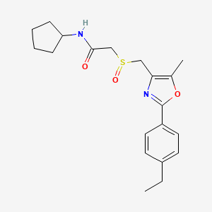 molecular formula C20H26N2O3S B10805048 N-cyclopentyl-2-[[2-(4-ethylphenyl)-5-methyl-1,3-oxazol-4-yl]methylsulfinyl]acetamide 