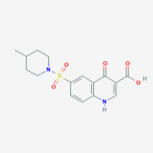 molecular formula C16H18N2O5S B10805049 6-[(4-Methylpiperidin-1-yl)sulfonyl]-4-oxo-1,4-dihydroquinoline-3-carboxylic acid 