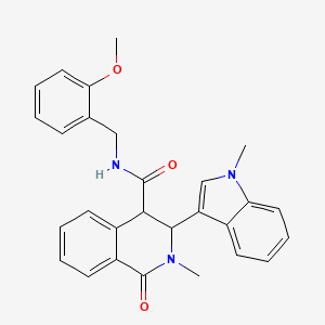 molecular formula C28H27N3O3 B10805082 N-(2-Methoxybenzyl)-2-methyl-3-(1-methyl-1H-indol-3-yl)-1-oxo-1,2,3,4-tetrahydroisoquinoline-4-carboxamide 