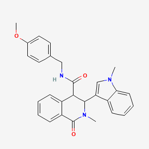 N-[(4-methoxyphenyl)methyl]-2-methyl-3-(1-methylindol-3-yl)-1-oxo-3,4-dihydroisoquinoline-4-carboxamide