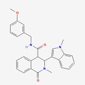 N-[(3-methoxyphenyl)methyl]-2-methyl-3-(1-methylindol-3-yl)-1-oxo-3,4-dihydroisoquinoline-4-carboxamide