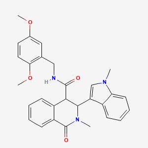 N-[(2,5-dimethoxyphenyl)methyl]-2-methyl-3-(1-methylindol-3-yl)-1-oxo-3,4-dihydroisoquinoline-4-carboxamide