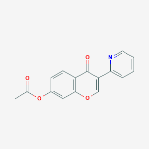 molecular formula C16H11NO4 B10805099 4-oxo-3-(pyridin-2-yl)-4H-chromen-7-yl acetate 