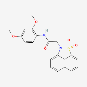 molecular formula C20H18N2O5S B10805135 N-(2,4-Dimethoxy-phenyl)-2-(1,1-dioxo-1H-1lambda*6*-naphtho[1,8-cd]isothiazol-2-yl)-acetamide 