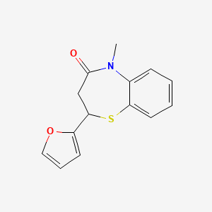 molecular formula C14H13NO2S B10805137 2-(2-furyl)-5-methyl-2,3-dihydro-1,5-benzothiazepin-4(5H)-one 