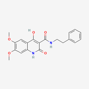 molecular formula C20H20N2O5 B10805143 4-hydroxy-6,7-dimethoxy-2-oxo-N-phenethyl-1,2-dihydroquinoline-3-carboxamide 