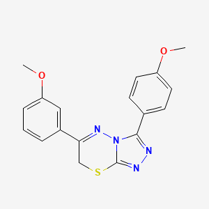 molecular formula C18H16N4O2S B10805146 6-(3-methoxyphenyl)-3-(4-methoxyphenyl)-7H-[1,2,4]triazolo[3,4-b][1,3,4]thiadiazine 