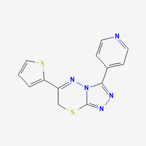 molecular formula C13H9N5S2 B10805154 3-pyridin-4-yl-6-thiophen-2-yl-7H-[1,2,4]triazolo[3,4-b][1,3,4]thiadiazine 