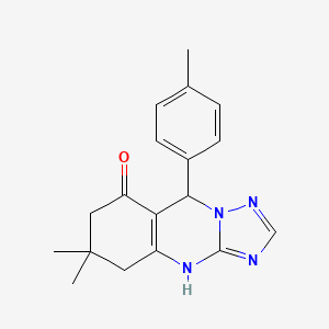 6,6-dimethyl-9-(4-methylphenyl)-5,6,7,9-tetrahydro[1,2,4]triazolo[5,1-b]quinazolin-8(4H)-one