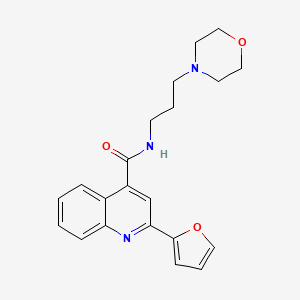 molecular formula C21H23N3O3 B10805173 2-(furan-2-yl)-N-(3-morpholin-4-ylpropyl)quinoline-4-carboxamide CAS No. 730948-00-2