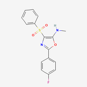 molecular formula C16H13FN2O3S B10805189 2-(4-fluorophenyl)-N-methyl-4-(phenylsulfonyl)oxazol-5-amine 