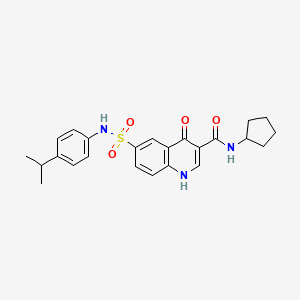 N-Cyclopentyl-4-oxo-6-{[4-(propan-2-YL)phenyl]sulfamoyl}-1,4-dihydroquinoline-3-carboxamide