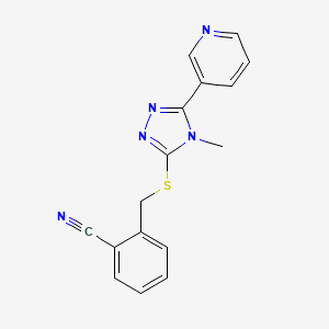 2-[(4-Methyl-5-pyridin-3-yl-1,2,4-triazol-3-yl)sulfanylmethyl]benzonitrile