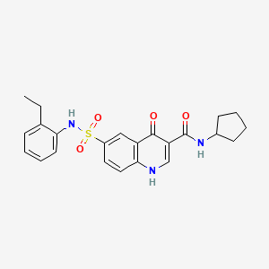 N-Cyclopentyl-6-[(2-ethylphenyl)sulfamoyl]-4-oxo-1,4-dihydroquinoline-3-carboxamide