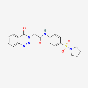 molecular formula C19H19N5O4S B10805261 2-(4-oxo-1,2,3-benzotriazin-3-yl)-N-(4-pyrrolidin-1-ylsulfonylphenyl)acetamide 